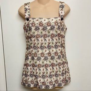 New Parallel embroidered flower sleeveless top‎ size 6.